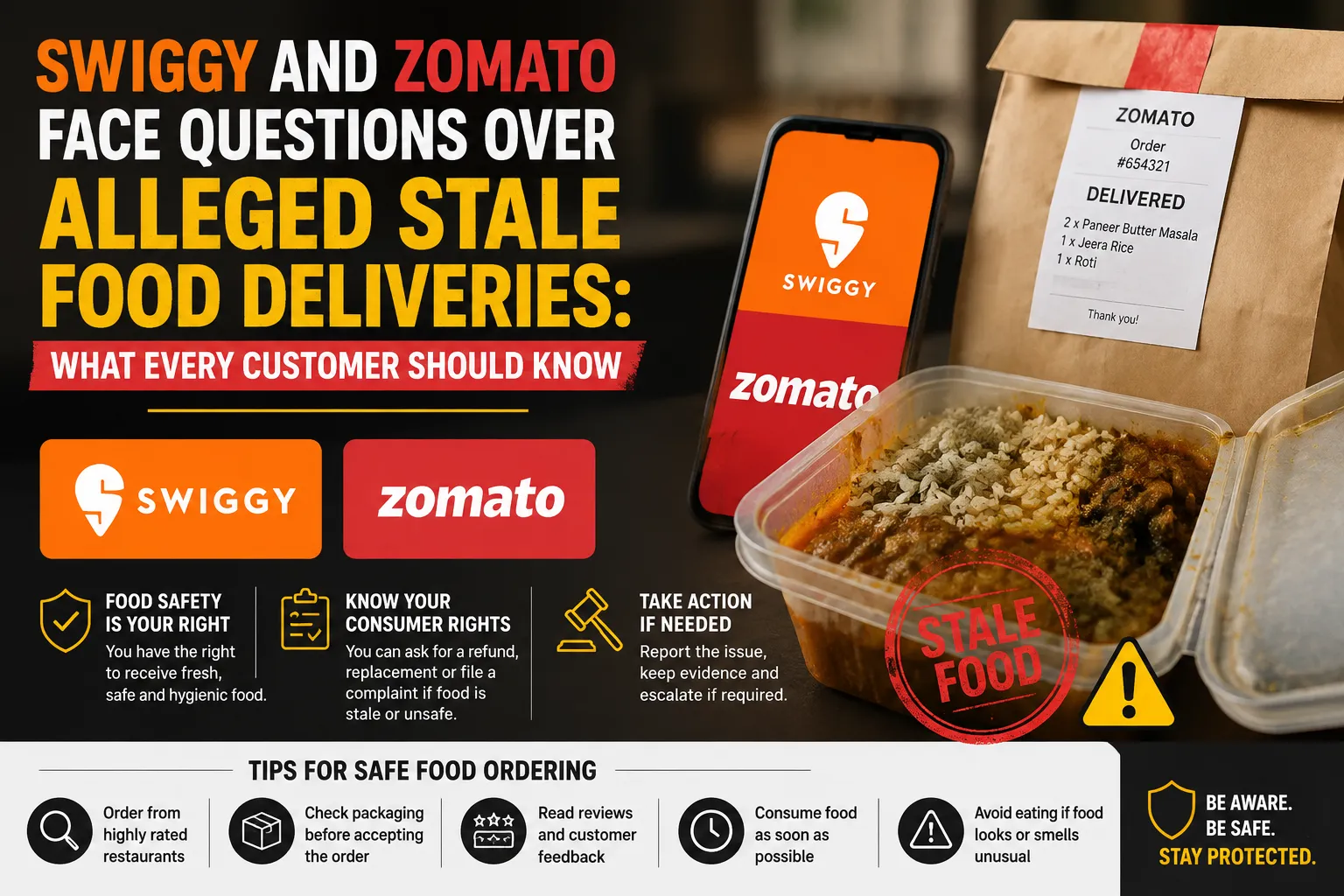 Swiggy and Zomato Face Questions Over Alleged Stale Food Deliveries: What Every Customer Should Know